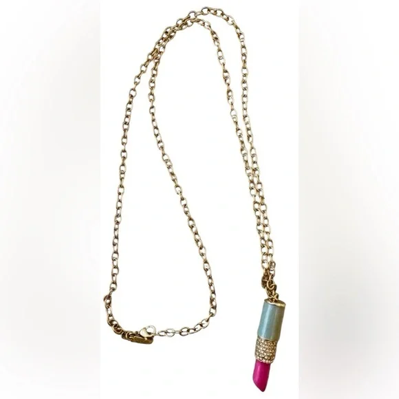 Kate Spade Kiss & Makeup Lipstick Pendant Necklace - Picture 1 of 3